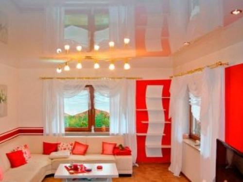 Натяжной потолок с подсветкой по периметру. Варианты размещения подсветки на натяжном потолке 07