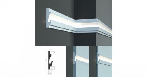 Плинтус для натяжного потолка с подсветкой. Какие бывают потолочные плинтуса с подсветкой