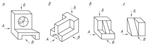 Как располагаются Виды на чертеже, какой вид называется главным и почему. .  Виды чертежа. Расположение видов на чертеже