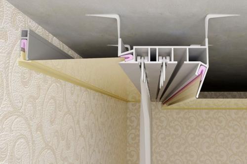 Профиль для натяжного потолка под скрытый карниз. Виды конструкций скрытых карнизов для натяжных потолков 07 Профиль для натяжного потолка под скрытый карниз. Виды конструкций скрытых карнизов для натяжных потолков 07