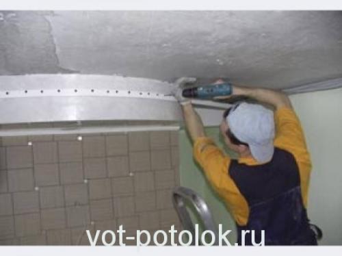 Как прикрепить багет натяжного потолка к гипсокартону. Установка гипсокартонного короба на существующий потолок