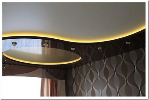 Двухуровневый натяжной потолок без гипсокартона. Как делают двухуровневые натяжные потолки без гипсокартона?