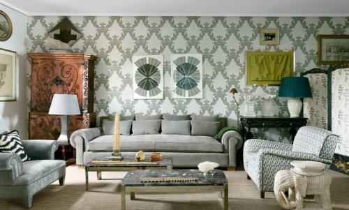 Обои в рамке в гостинной. Комбинирование обоев в гостинной (120 фото)