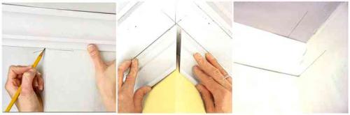 Как стыковать плинтуса на потолке. Как стыковать потолочный плинтус без перекосов