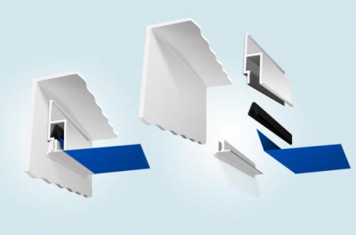 Плинтус потолочный для натяжного потолка. Под гарпун